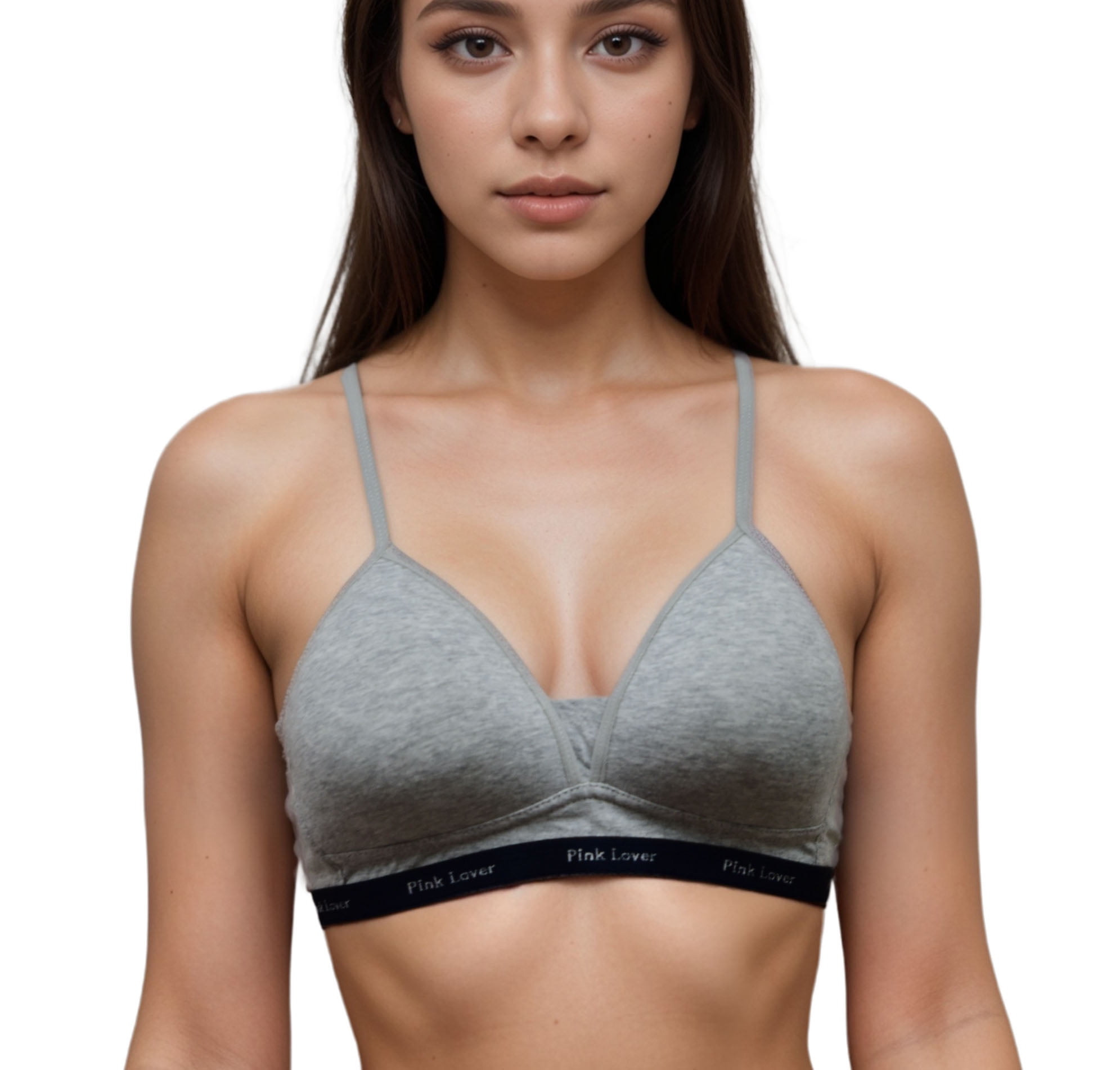 Women Bras 6 Packs of T-Shirt Comfortable Everyday A B C D DD DDD Cups Full Coverage No Wire Cotton Bra 32B (W6873)