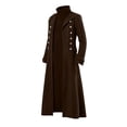 thumbnail image 6 of Hulanddfd Mens Coat Long Trench Coat, Stand Collar Zip Up Outerwear with Pockets, Casual Winter Top, 6 of 6