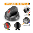 thumbnail image 5 of 1Pcs DG64-00473B Black Stainless Knobs Replacement Stove Gas Range Knobs for NX58M6850SG,NX58J5600SG,NX58J7750SG, 5 of 7