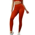 thumbnail image 2 of Zofedap Women's High Waist Yoga Pants with Pockets Plus Size Leggings Tummy Control Workout Yoga Leggings Red for Size S, 2 of 4
