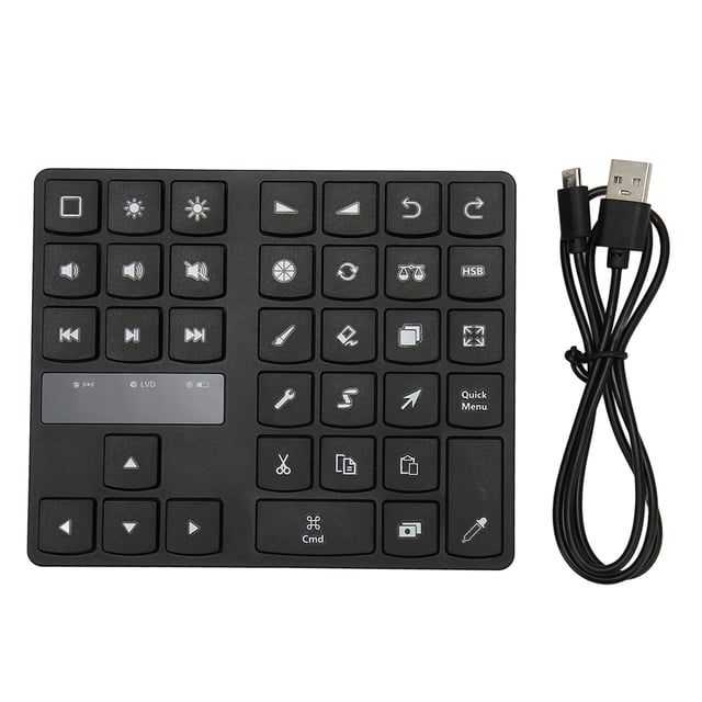 Mini Clavier de Dessin, Clavier de Dessin Sans Fil Opération Simple 35 Touches Matériel Extensible Compatibilité Logicielle pour Bureau