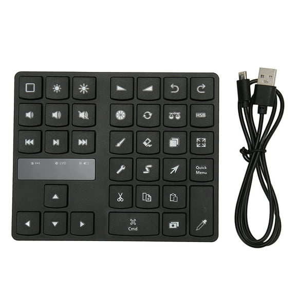 ZOUSSIQI Mini Drawing Keyboard 35 Keys One Handed Ergonomic Drawing Shortcut Keyboard for IOS for OS X EL225#44655