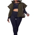 thumbnail image 1 of Women Puffy Vest Solid Color down Jacket Zipper Sleeveless Cardigan, 1 of 4