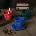 thumbnail image 2 of Taza y platillo para café hecho a mano, de cerámica, con forma de beso, creativo, de lujo, ligero y exquisito, para amigos hombres y mujeres, 2 of 6