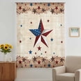 thumbnail image 3 of Independence Day Sheer Curtains 84 Inches Long, Rustic Texas Star Farmhouse Wooden Light Filering Curtains, Breathable Simi Curtain Privacy Drapes for Living Room Bedroom Lightweight Window Treatment, 3 of 9
