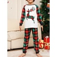 thumbnail image 3 of Family Matching Christmas Pajamas, Baby Romper/Elk Print Long Sleeve Tops and Plaid Pants Sleepwear Set, 3 of 10