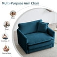 thumbnail image 2 of Domiluxe Single Sofa Chair,41" Modern Chenille Accent Chair with 1 Toss Pillow,Comfy Deep Seat Reading Sofa for Living Room Bedroom Apartment, Blue, 2 of 8