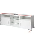 thumbnail image 3 of Modern White Tv Stand With Led Lights, Large Storage And Adjustable Shelves For 32-60 Inch Tvs, 3-level Led Lights Structure &, 3 of 6