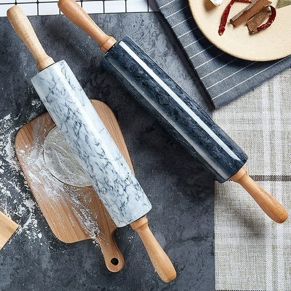 LOLIPPYY 1Set Grey Wood Rolling Pin for Baking and Pastry Users