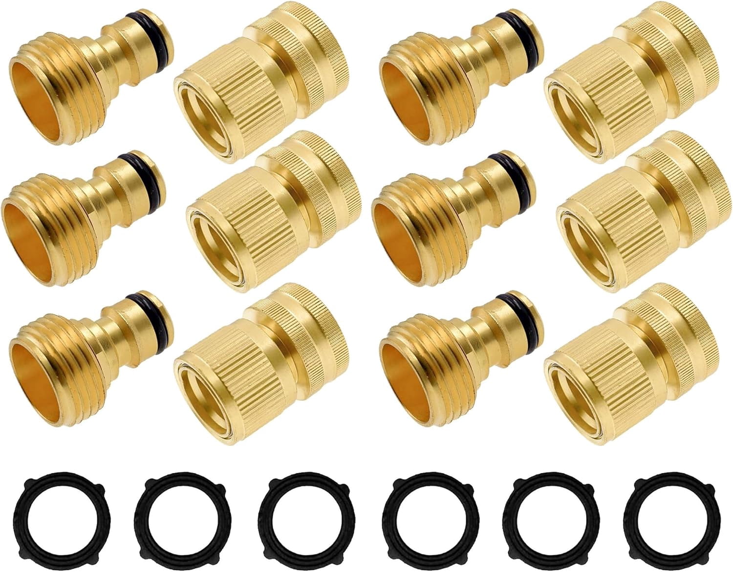 4 Inch Twist Hose Nozzle Solid Brass Jet Sprayer Quick Connect Fitting Bundle