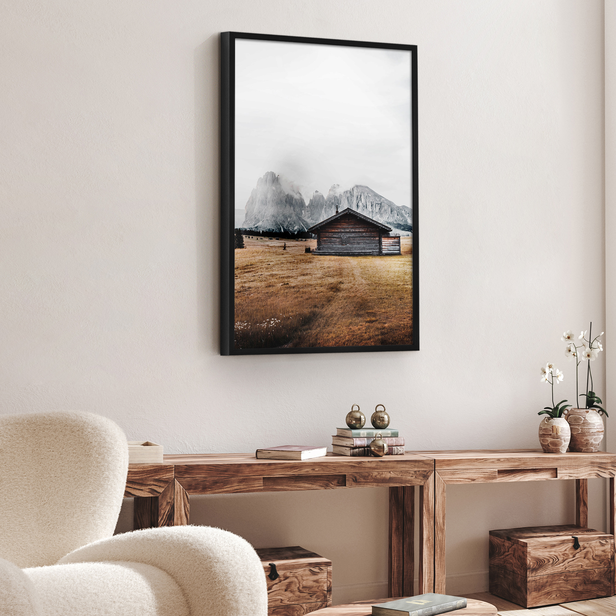 Americanflat 24x36 Poster Frame with Polished Plexiglass Soho Collection Gallery Style Deep Molding - Black