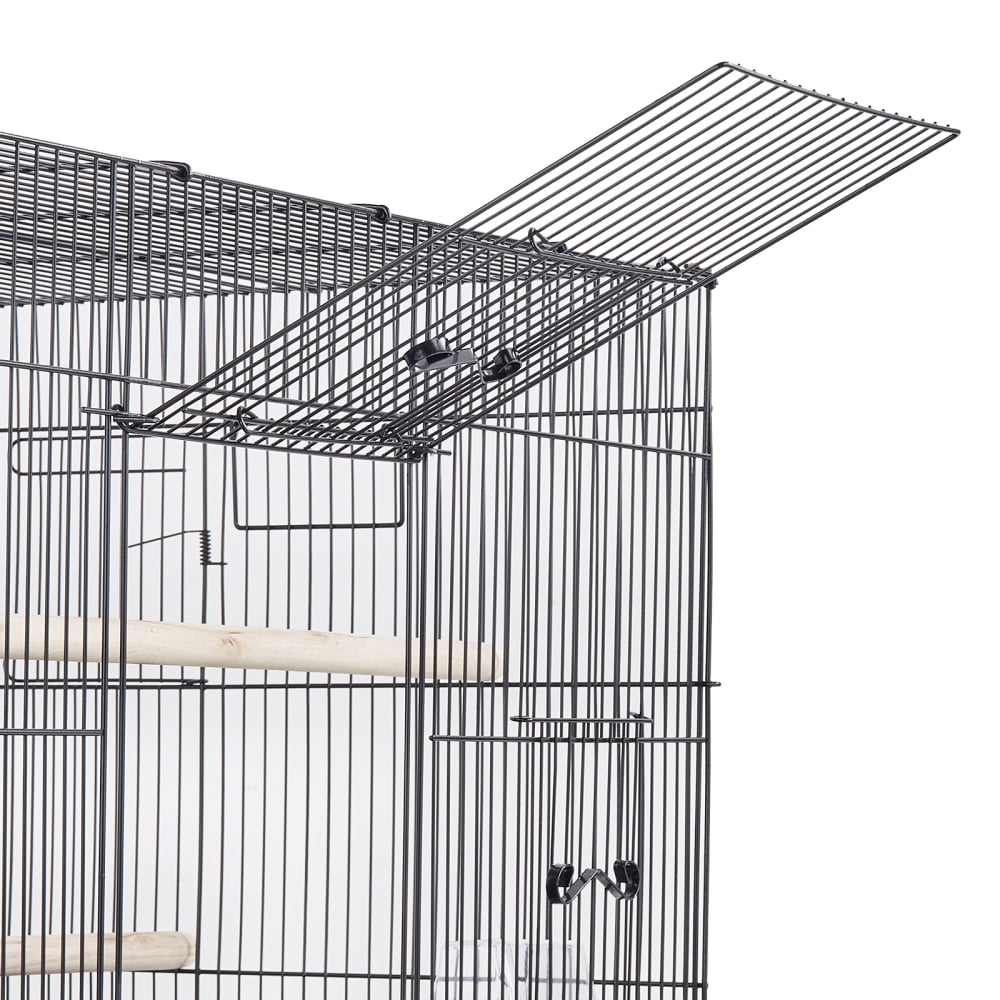 30" Rolling Metal Bird Cage for Parakeets, Cockatiels & Small Parrots