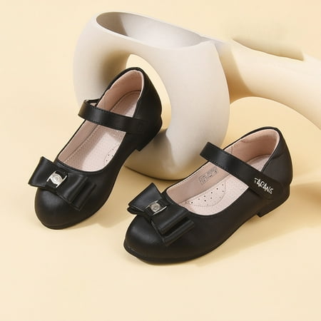 

TARANIS Girls Christmas Gift Vintage Elegant Bow Leather Mary Jane Flats Autumn