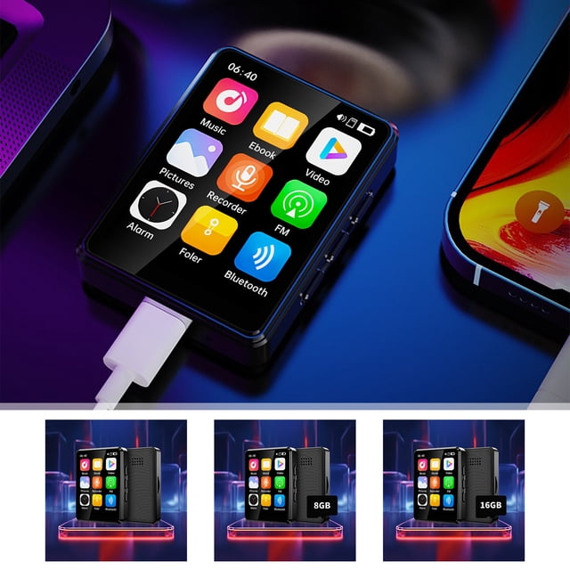 Cagogo under $5 1Pcs MP4 Player With Bluetooth, Full Screen MP4 Player, Bluetooth Music Audio Player, Novel Reader ENovel Device, Portable Touchscreen Multimedia Player, Teen Handheld Speaker Device