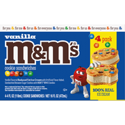 M&M'S Vanilla Cookie Ice Cream Sandwiches, 4 Pack