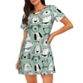 thumbnail image 1 of Disketp Puppy para Camisón Corto de Manga Corta para Mujeres, Camisón Cómodo con Escote Redondo, Bonito y Confortable, 1 of 6