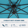 thumbnail image 2 of 10ft Offset Hanging Market Patio Umbrella with Easy Tilt Adjustment,Polyester Shade,8 Ribs for Backyard,Poolside,Lawn and Garden,Blue, 2 of 6