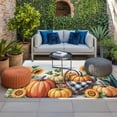 thumbnail image 2 of Orange Pumpkin Fall Outdoor Rug for Patio/Deck/Porch, Non-Slip Large Area Rug 6 x 9 Ft, Sunflower Thanksgiving Botanical Indoor Outdoor Rugs Washable Area Rugs, Reversible Camping Rug Carpet Runner, 2 of 8