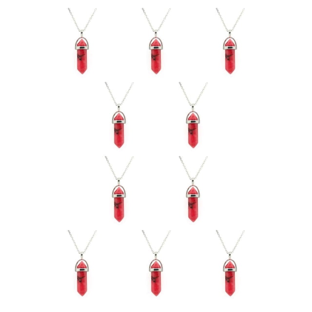 Qarigey Hexágono columna encanto hombres haciendo aniversario colgantes colgantes coloridos dijes de cristal llaveros decoraciones rojo Rojo 10piezas