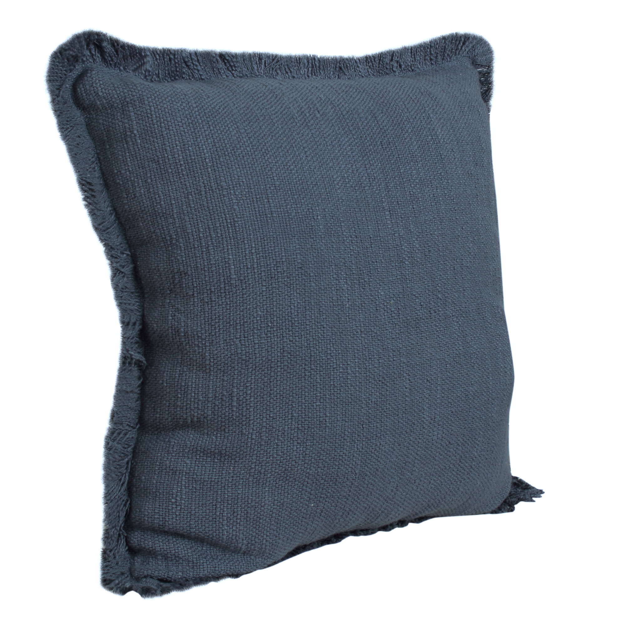Ox Bay Bennett 20" x 20" Blue Solid Fringed Cotton Adult Decorative Throw Pillow Cover