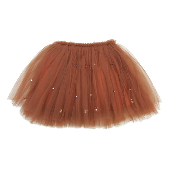 Wenchoice Brown Rainbow Pearl Tutu Skirt Girl'S S(1Y-2Y)
