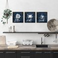 thumbnail image 2 of 3 Piece Kitchen Wall Art Eat Drink Love Inspirational Quote Sign Painting Dining Room Decor Coffee Picture Navy Blue Poster Print on Canvas Home Restaurant Cafe Bar Decorations Framed Ready to, 2 of 6