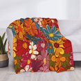 thumbnail image 6 of Horizontal Flannel Blanket Is Light Warm Soft Anti-Pilling Anti-Wrinkle Anti-Allergy And No Hair Loss For Bed And Sofa Camping Travel Colorful Floral Pattern Groovy Flowers (2), 6 of 8