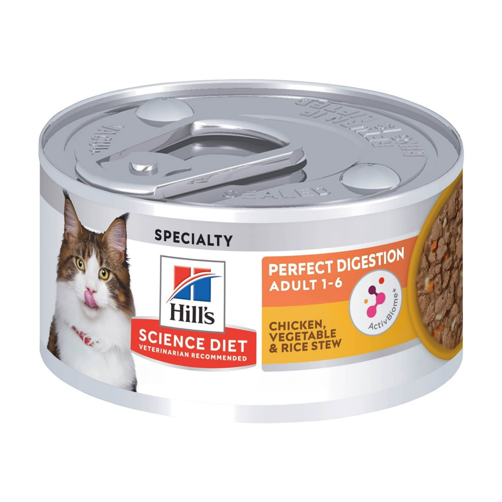 Hill's Science Diet Perfect Digestion Chicken, Vegetable & Rice Stew Wet Cat Food, 2.9oz Can 24pk