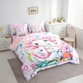 thumbnail image 3 of Manfei Pink Axolotl Bedding Twin Size,Magic Animal Comforter Sets with Sheets,Watercolor Coral Bedding Sets Twin Size,Super Cozy Bedroom Decor Reversible,7pcs, 3 of 7