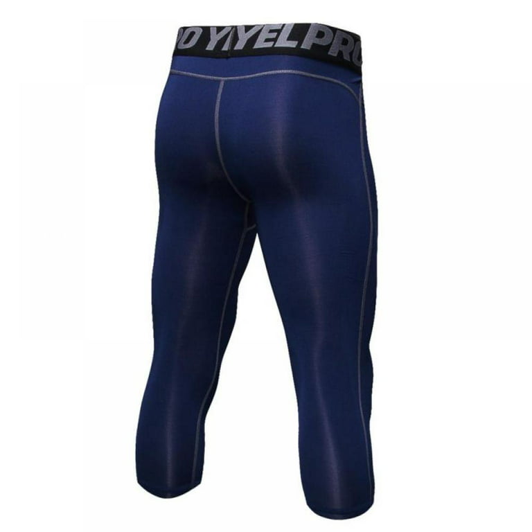 Men Gym Sport Thermal Tight Compression Base Layer Pants 3/4 Leggings  Trousers
