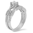 thumbnail image 2 of Dazzlingrock Collection 0.75 Carat (ctw) 14K Princess & Round Diamond Bridal Engagement Ring Set 3/4 CT, White Gold, Size 9.5, 2 of 4