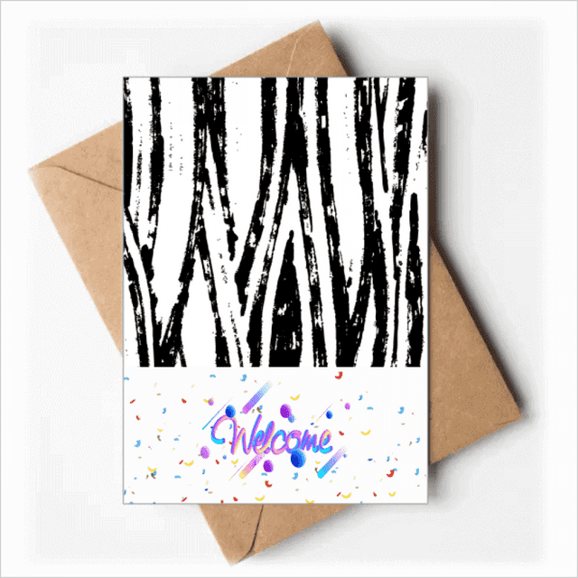 Brushwork Ligne Verticale Texture Bienvenue Retour Cartes de Voeux Enveloppes Vierges
