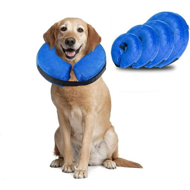 Inflatable Dog Cone Neck Collar - Soft Protective Pet Recovery Collar, Large (Neck: 17"-20")