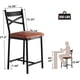 thumbnail image 2 of Set de 4 Bar Stools PU Cuero Counter Altura Bar Stools con Footrest y Back para Kitchen Island Apartment o Counter Bar Marrón, 2 of 7