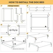 Veehoo Cooling Elevated Dog Bed, Chew Proof Dog Cot with Washable Mesh, Large, Black