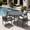 Gray Table-Gray Cushion, variant on DIFY 5PCS Outdoor Patio Dining Set 41" Round Table and 4 Rattan Chairs, Balck&Wheat