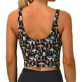 thumbnail image 3 of Haiem Mushrooms and Leaves Pattern Womens Sports Bra - U Neck Padded Low Impact Yoga Bra Workout Crop Top Gym Moisture-Wicking Workout Vest -X-Large, 3 of 9