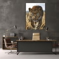 thumbnail image 5 of Mudket Framed Leopard Canvas Wall Art, Blue Eyes Cheetah Print Wall Decor, Safari Animal Pictures, Ready to Hang for Living Room Bedroom - 12"L x 8"W, 5 of 10