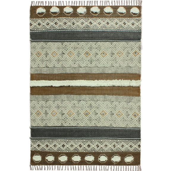 Casavani Handmade Cotton Durries Bohemian Carpets Multicolor Area Rug 2x3 feet