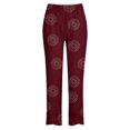 thumbnail image 4 of Sobgg25 Women Fashion Sunflower Print Irregular Loose Wide Leg Casual Pants, 4 of 4