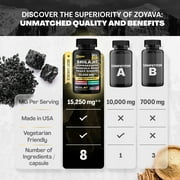 Zoyava Shilajit 9000mg Supplement for Men & Women, Panax Ginseng 1500mg, Ashwagandha 2000mg, Rhodiola Rosea 1000mg, Ginkgo, Cordyceps, 120 Caps