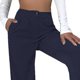 thumbnail image 2 of Pantalones informales para mujer, cintura alta, pierna recta, holgados, cómodos, Color puro, pantalones informales para mujer, azul purpúreo 3XL, 2 of 5