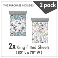 thumbnail image 3 of Ambesonne Birds and Nature Fitted Sheet Set 2 Pack All-Round Elastic, Farmhouse Colibris, King Size, Cadet Blue Lilac Green, 3 of 3