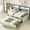 White Washed, variant on Full Size Bed Frames Full Size Wood Daybed with Storage Shelves and Trundle, Antique White Milk,Adjustable Bed Base