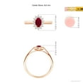 thumbnail image 6 of ANGARA Natural Princess Diana Inspired Ruby Ring with Diamond Halo in 14K Rose Gold for Women (Size-5x3mm) | July Birthstone, Birthday, Anniversary, Jewelry Gift for Women | Natural Ruby Ring, 6 of 10