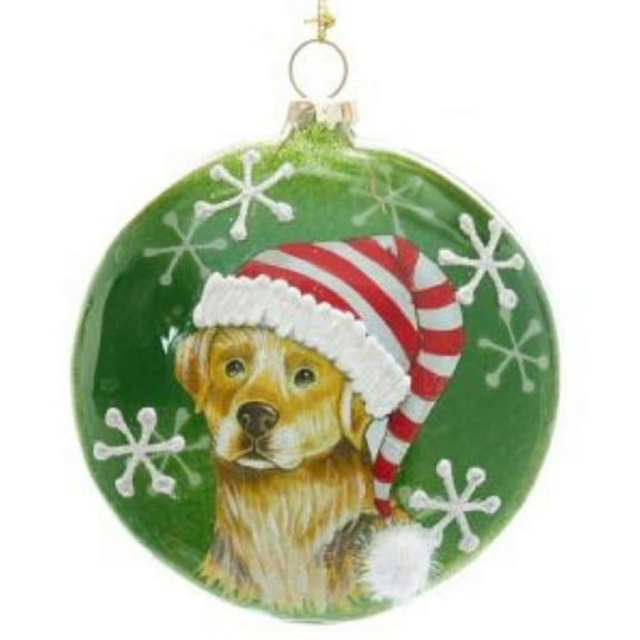 Yellow Labrador Retriever Lab Dog Christmas Disc Ornament 4 inch New