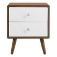thumbnail image 3 of Modway Transmit 2-Drawer Nightstand in Walnut White, 3 of 8
