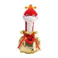 thumbnail image 1 of Muñeca de serpiente de año Nuevo bailando, muñeca de serpiente de animal de peluche, figura de serpiente de peluche de animal grabable de dibujos , Rojo, 1 of 8