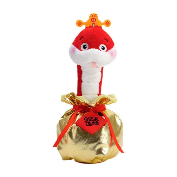 Muñeco de peluche de serpiente de peluche, suave y cómodo, muñeco de serpiente bailando para Año Nuevo. Rojo