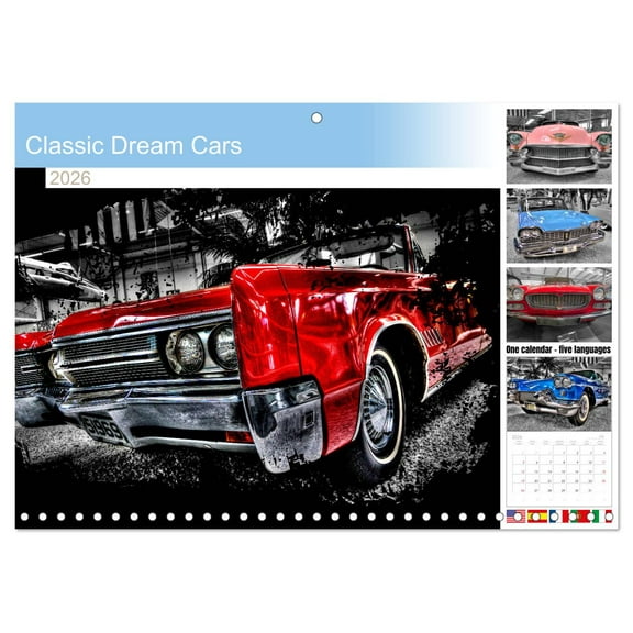 Classic Dream Cars (Monthly Wall Calendar 2026 11.7 x 16.5 (open)), CALVENDO 14 Month Calendar